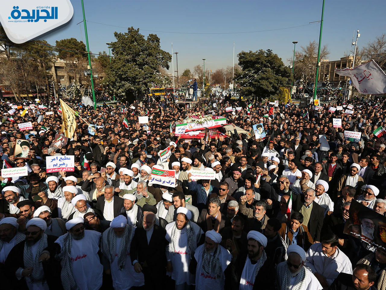 جانب من التظاهرات المؤيدة للنظام