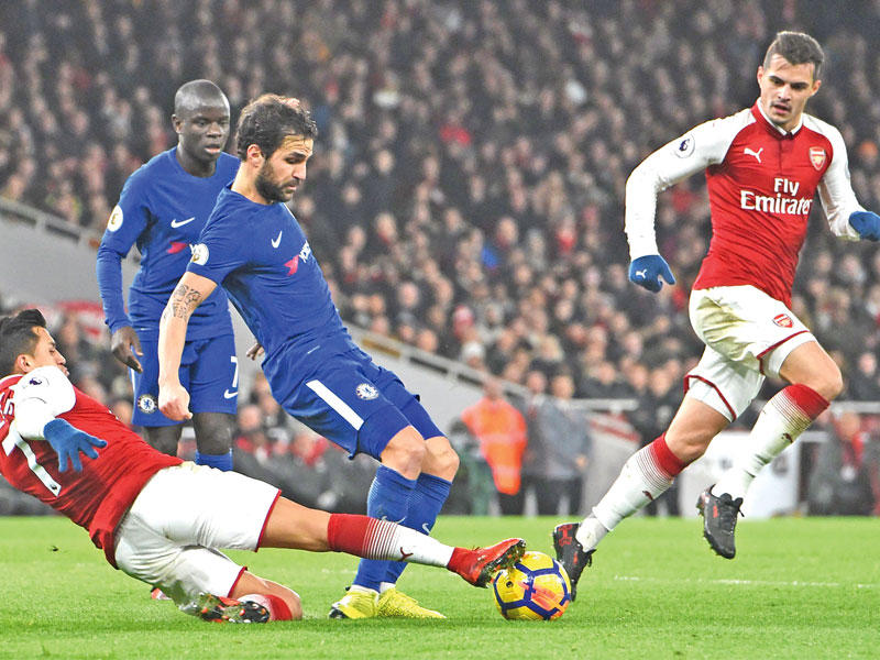 جانب من مواجهة أرسنال وتشلسي في الدوري الإنكليزي الموسم الحالي