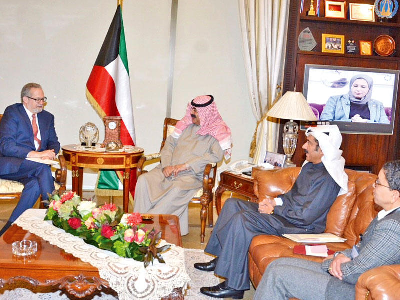 الجارالله خلال لقائه السفير الأميركي أمسn