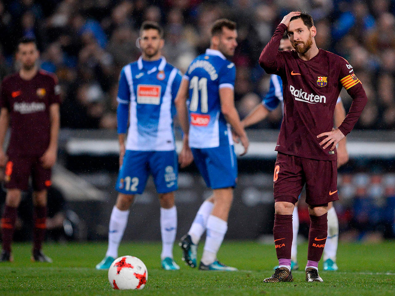 ميسي خلال المباراة