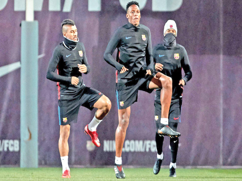 جانب من تدريبات برشلونة