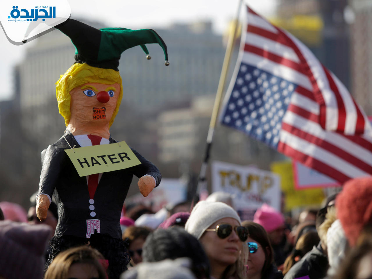 جانب من المسيرة النسائية في لوس أنجلوس