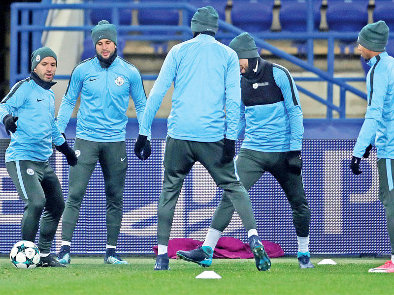 جانب من تدريبات مانشستر سيتي