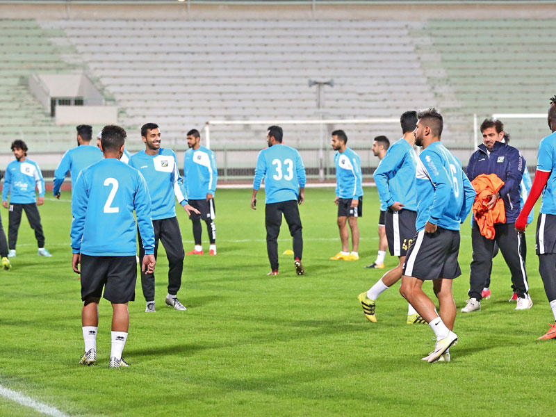 جانب من التدريب الاخير للأخضر