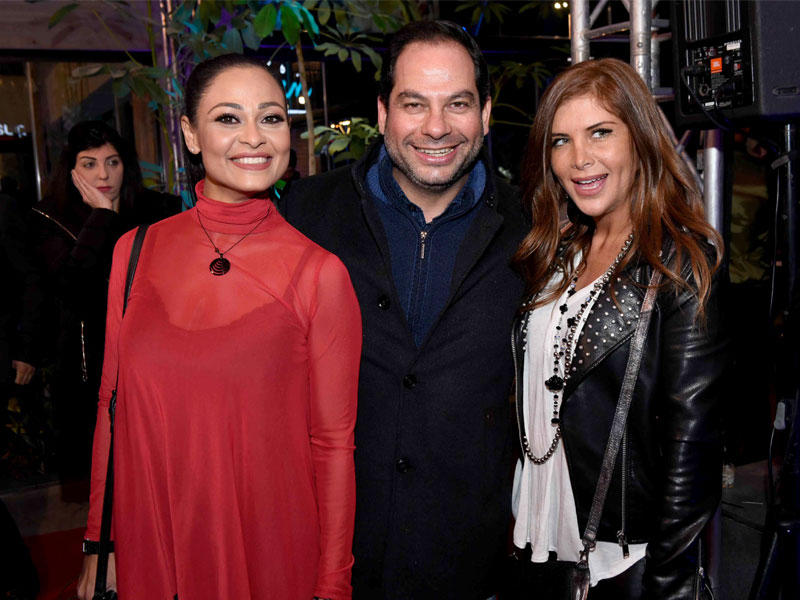 الممثلة برناديت حديب وميشال قزي والفنانة ألين لحود