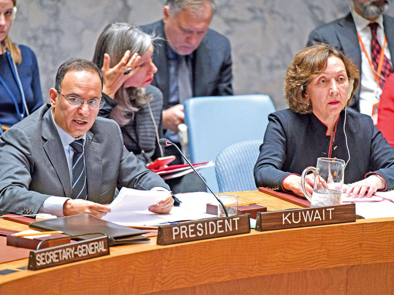 العتيبي يترأس أول جلسة لمجلس الأمن برئاسة الكويت