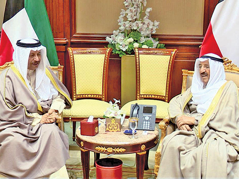 صاحب السمو مستقبلا جابر المبارك أمس