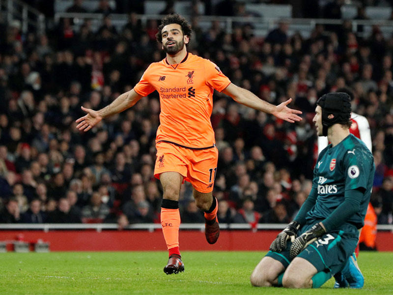 محمد صلاح نجم ليفربول خلال مواجهة ارسنال هذا الموسم