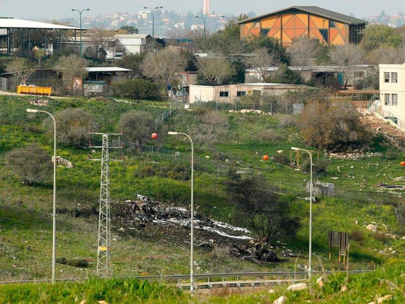 آثار تحطم الطائرة الإسرائيلية في سوريا