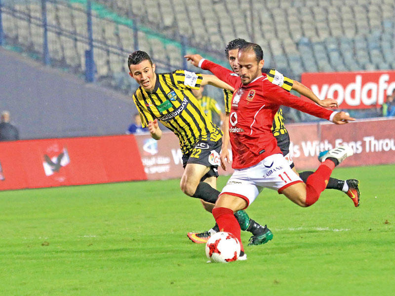 من مباراة الأهلي والمقاولون