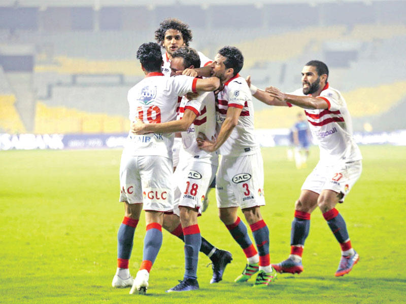 لاعبو الزمالك يحتفلون