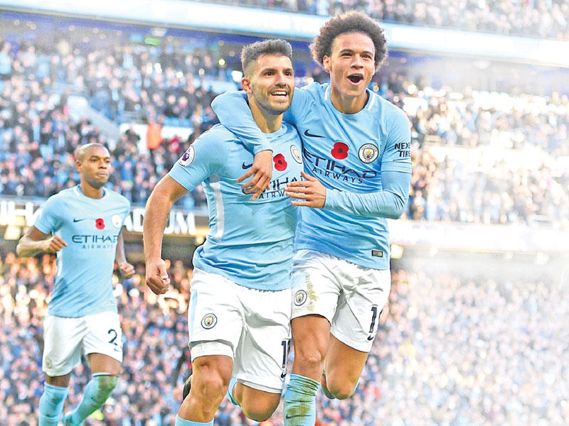 فرحة سابقة للاعبي السيتي