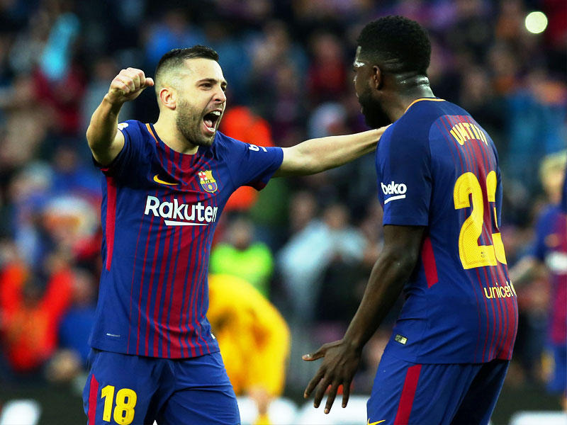 احتفالية برشلونة خلال الجولة السابقة 