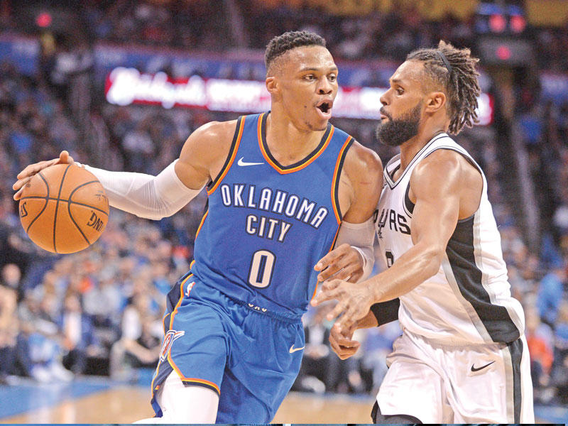 وستبروك نجم اوكلاهوما وميلز نجم سبيرز