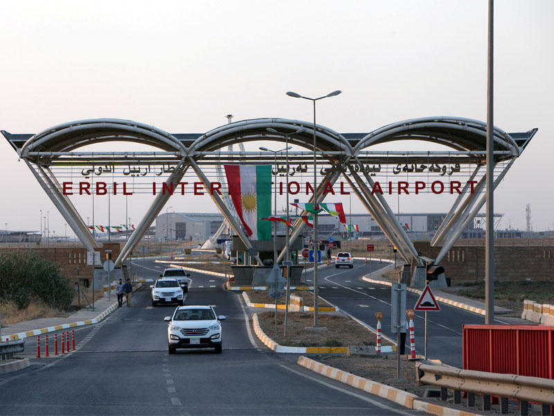  صورة مدخل مطار أربيل     (رويترز)