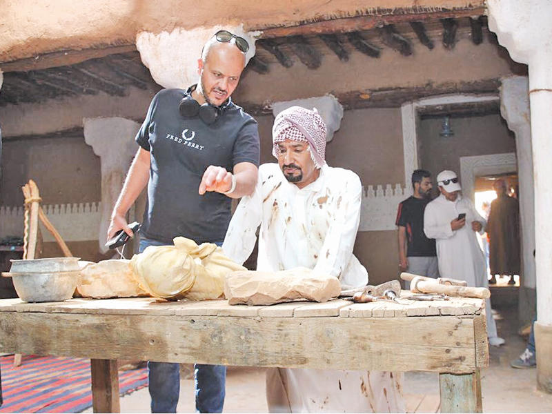 السدحان أثناء تصوير المسلسل