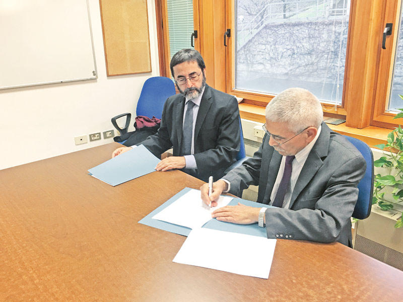 شهاب الدين خلال توقيع التعاون مع المركز الإيطالي