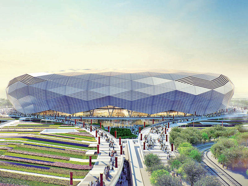 مجسم للشكل النهائي لاستاد مؤسسة قطر