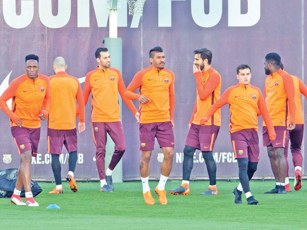 جانب من تدريبات سابقة لنادي برشلونة