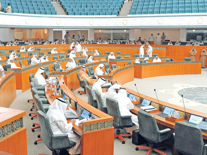 صورة عامة لجلسة مجلس الأمة أمس (تصوير عبدالله الخلف)