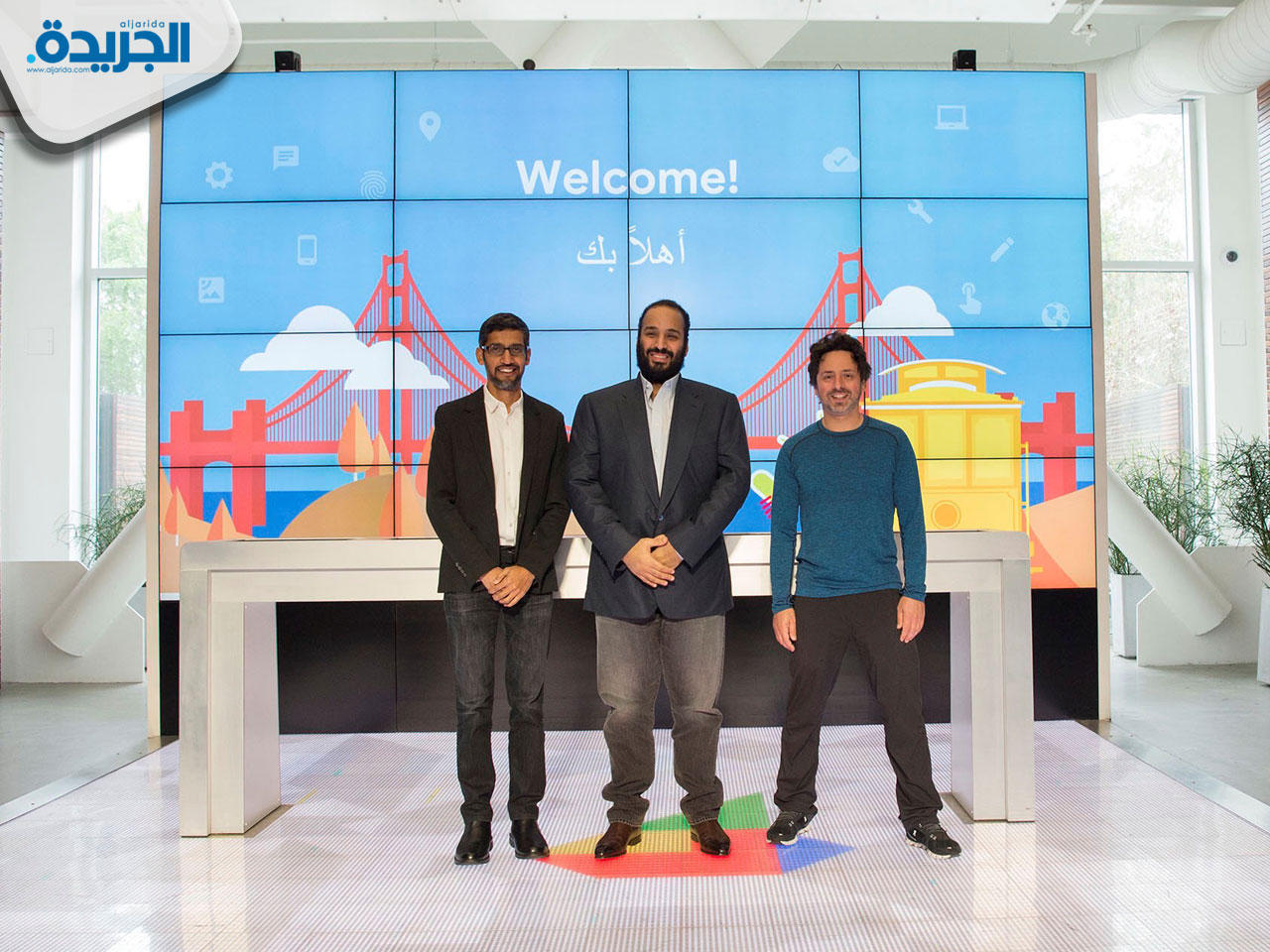 بن سلمان خلال زيارته لشركة غوغل في سان فرانسيسكو