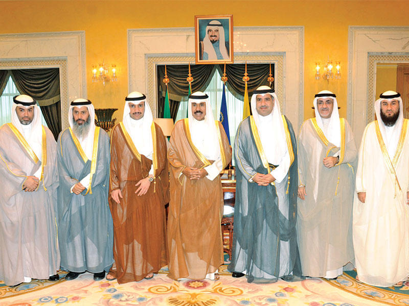  ولي العهد مستقبلاً الغانم والمشاركين في اجتماع الاتحاد البرلماني 