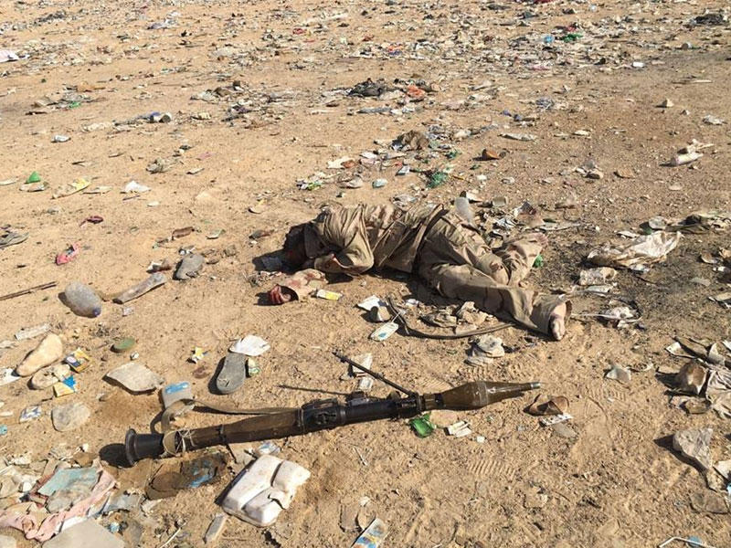 جانب من صور العناصر الإرهابية التى تم القضاء عليها اليوم خلال محاولتها الهجوم على أحد معسكرات القوات المسلحة بوسط سيناء