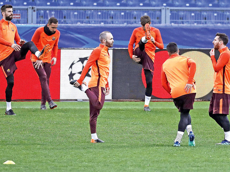 جانب من تدريبات برشلونة