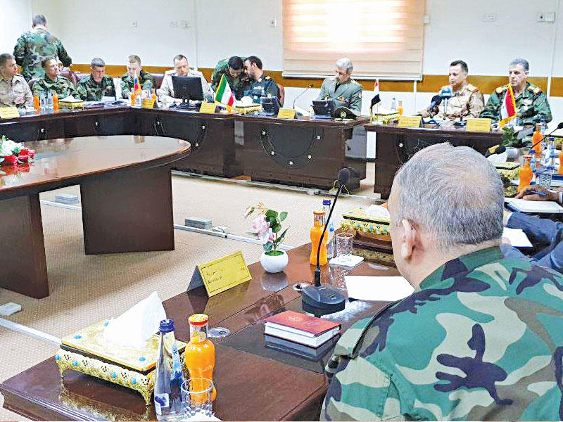 جانب من اجتماع اللجنة الرباعية في بغداد أمس (أ ف ب)