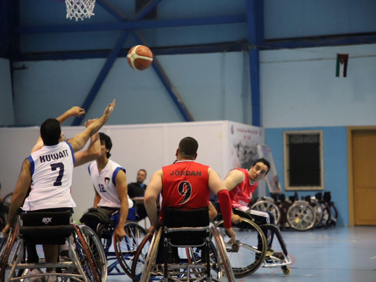 جانب من مباراة منتخب الكويت لكرة السلة للمعاقين