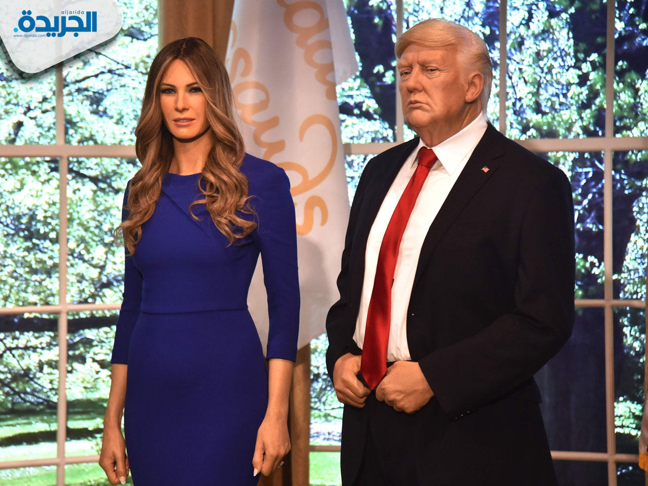 تماثيل من الشمع لدونالد وميلانيا ترامب