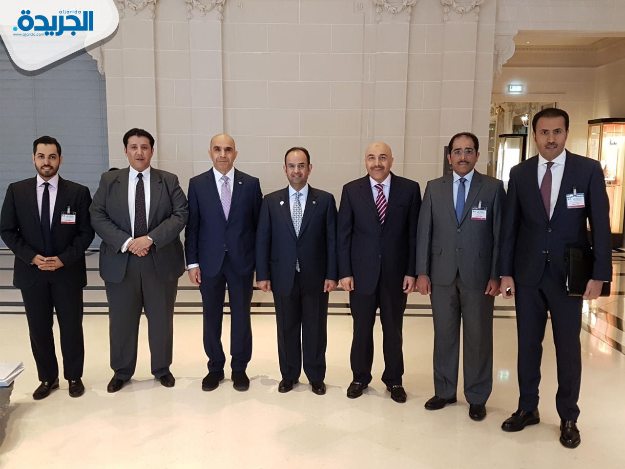 وزير المالية الدكتور نايف الحجرف بعد مشاركته في مؤتمر باريس الدولي لمكافحة تمويل الارهاب