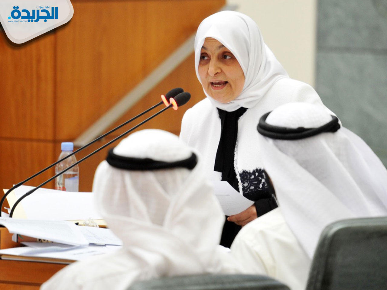 الوزيرة هند الصبيح خلال تفنيدها لمحاور الإستجواب الموجه لها من النائب صالح عاشور بصفتها