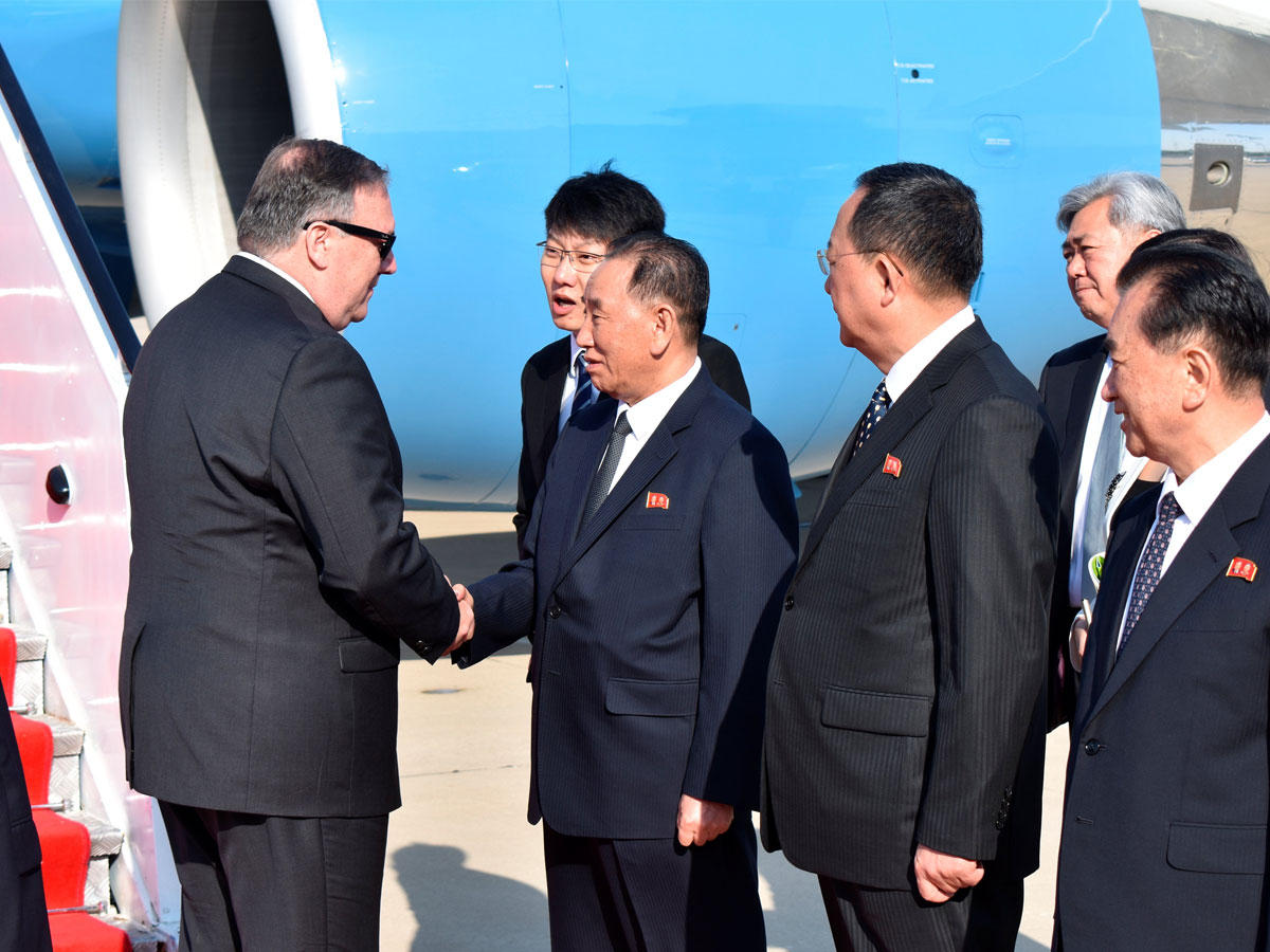 وزير الخارجية الأمريكي مايك بومبيو يستقبله كبير المسئولين الكوريين الشماليين كيم يونغ تشول