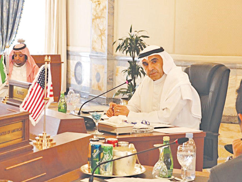 الصبيح خلال مشاركته في اجتماع مركز استهداف تمويل الإرهاب
