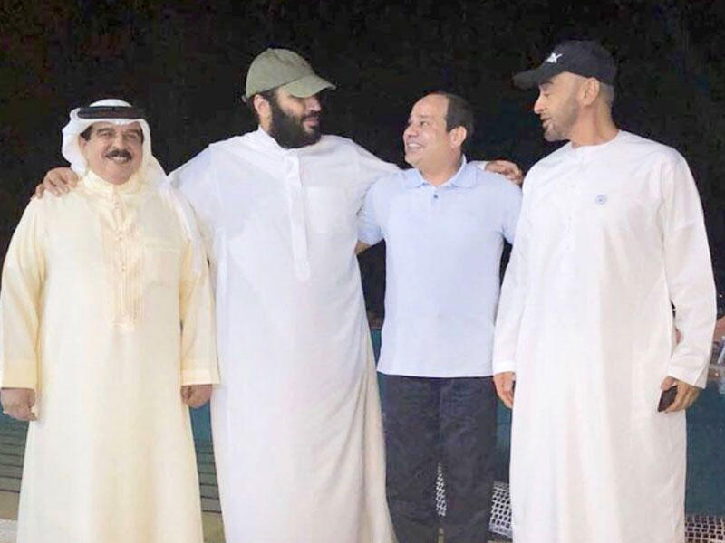 بن سلمان والسيسي يتوسطان بن زايد ال خليفة  