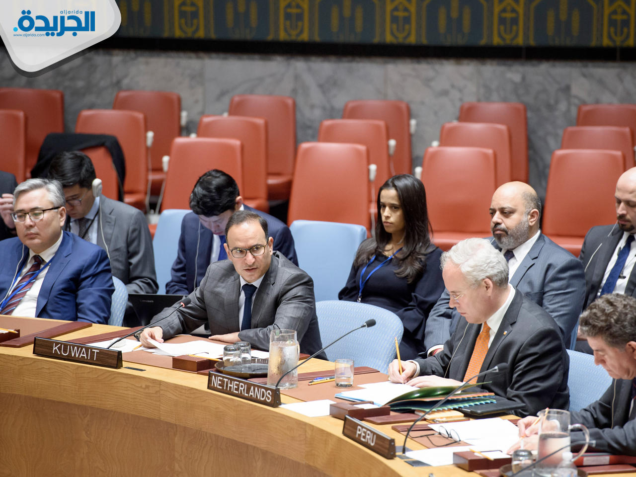 السفير منصور العتيبي خلال جلسة مجلس الأمن