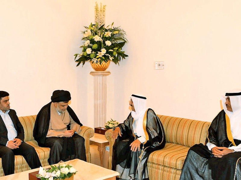 صاحب السمو خلال استقباله مقتدى الصدر