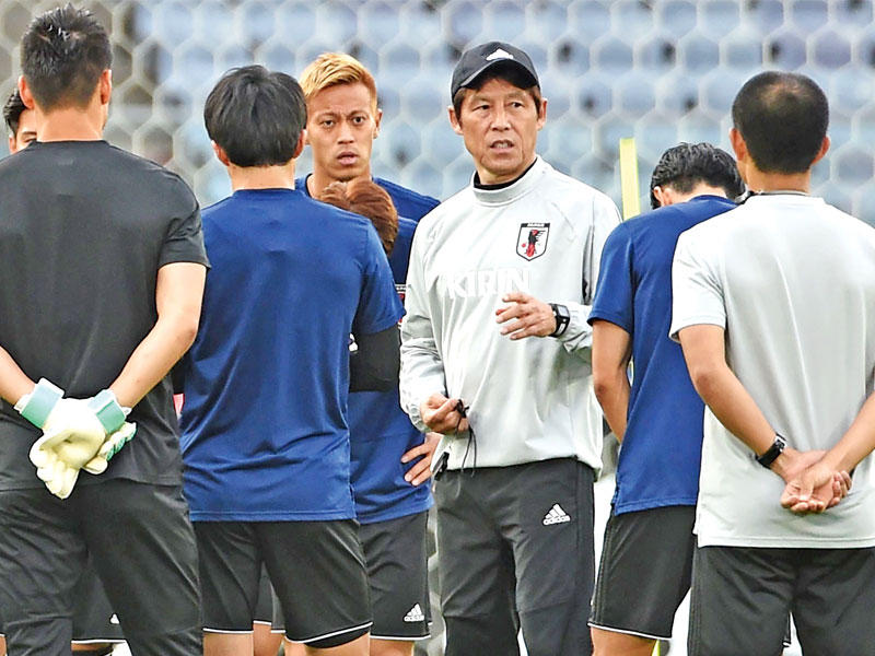 نيشينو خلال تدريبات اليابانn