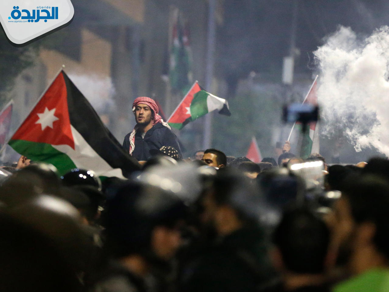 جانب من الاحتجاجات في العاصمة الأردنية، عمّان