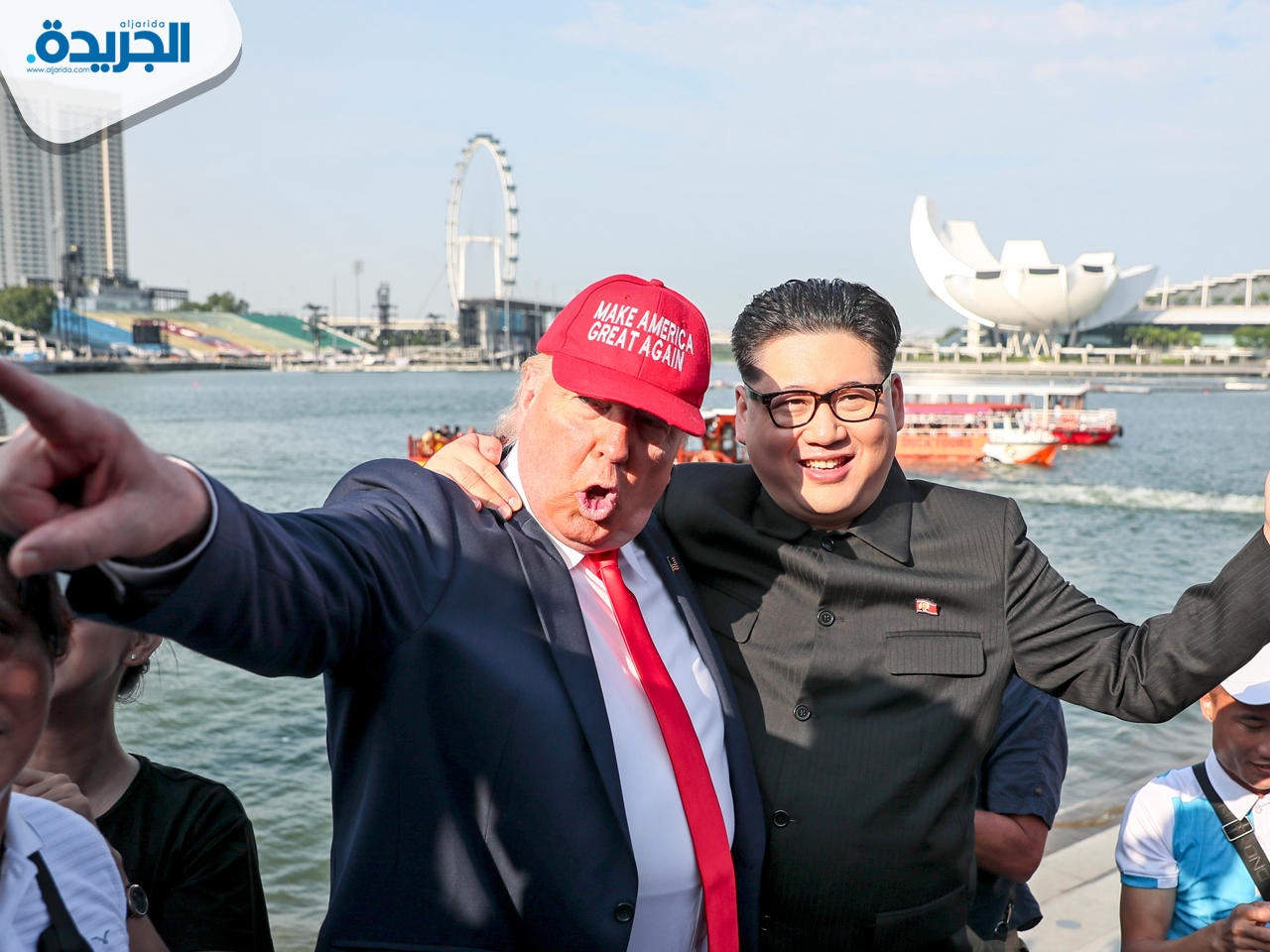 شبيها ترامب وكيم جونغ أون في سنغافورة