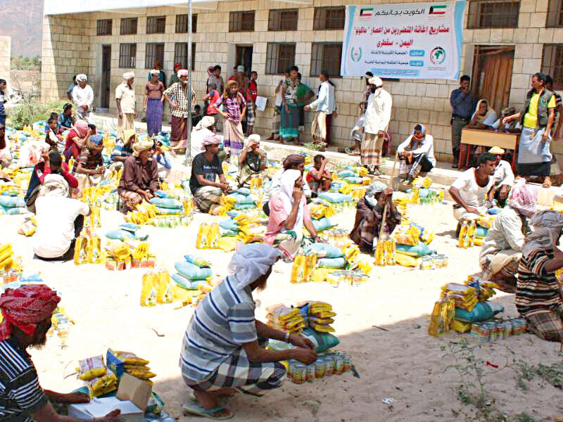 جانب من المساعدات الكويتية 