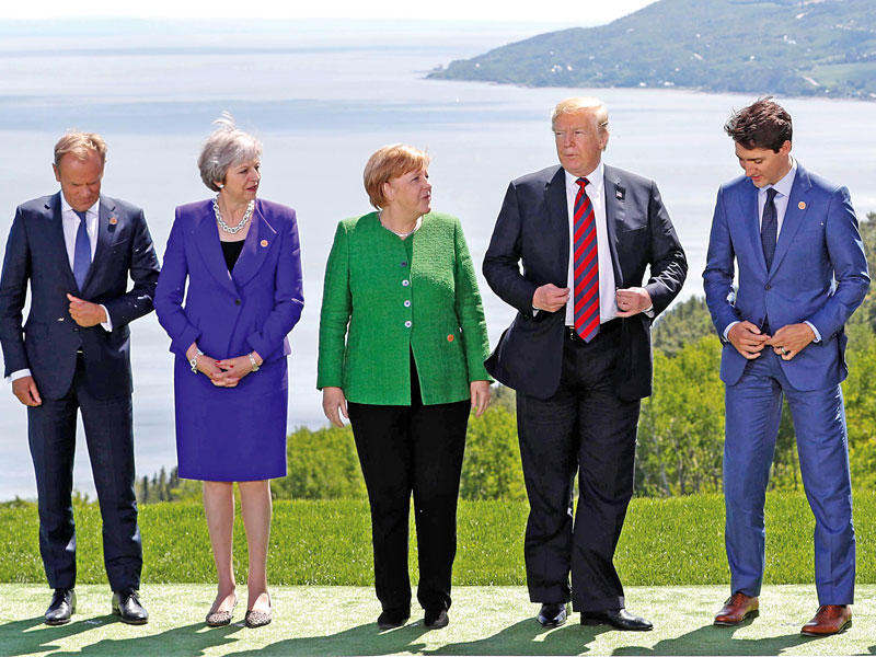 لقطة لجانب من اجتماعات قادة مجموعة السبع