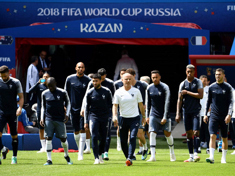 جانب من تدريبات المنتخب الفرنسي