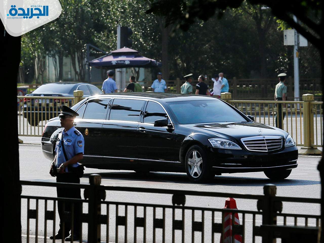 مركبة زعيم كوريا الشمالية لحظة وصوله إلى بكين