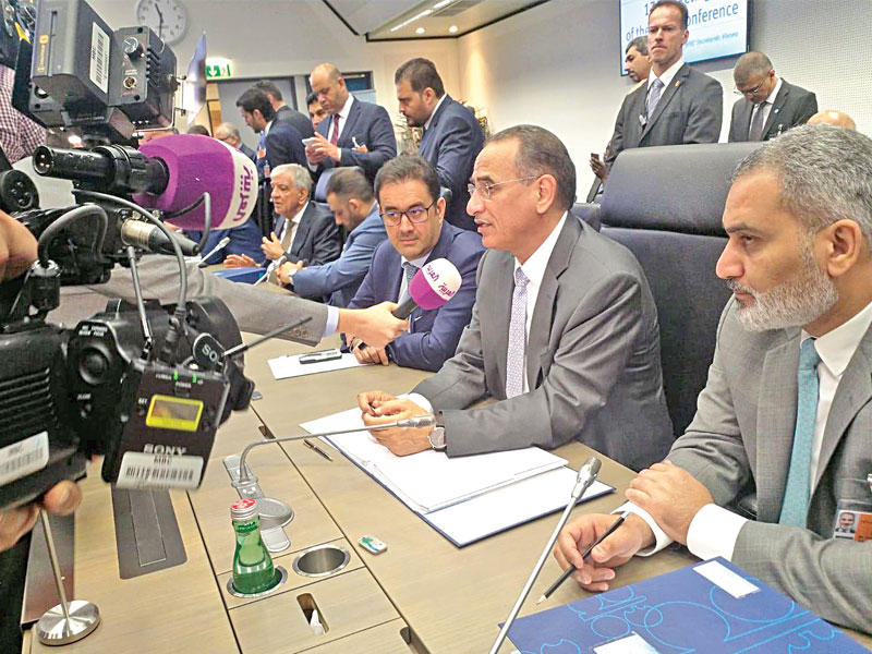 وزير النفط بخيت الرشيدي في تصريح للصحافيين لدى انطلاق أعمال المؤتمر الوزاري الـ 174