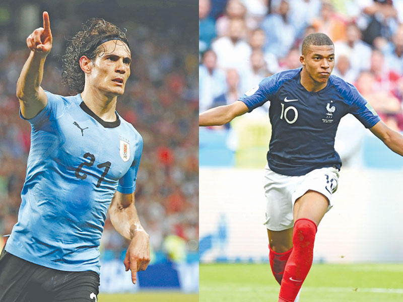 مبابي نجم فرنسا وكافاني نجم الأوروغواي