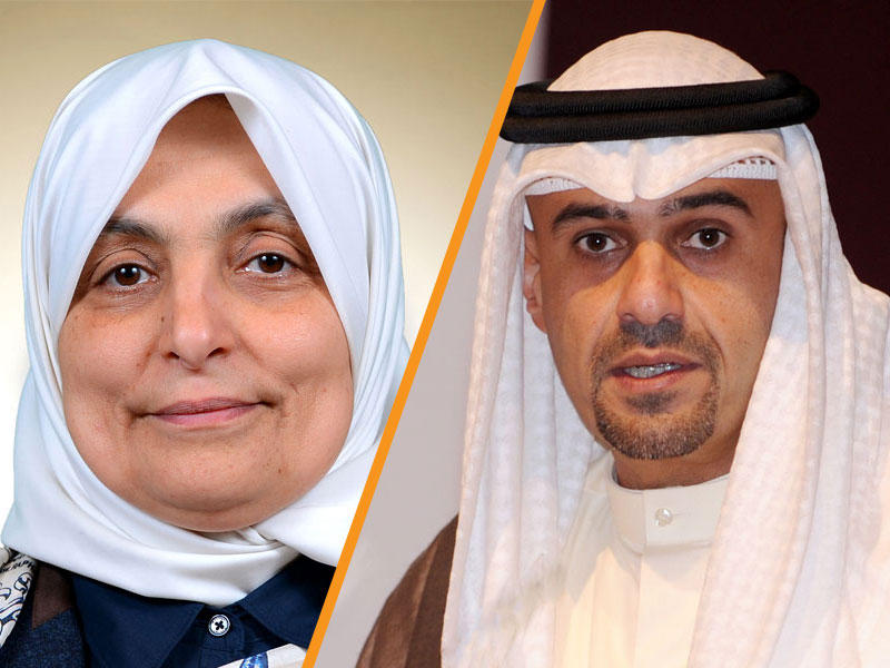  نائب رئيس مجلس الوزراء وزير الدولة لشؤون مجلس الوزراء، أنس الصالح، ووزيرة الشؤون الاجتماعية والعمل وزيرة الدولة للشؤون الاقتصادية، هند الصبيح