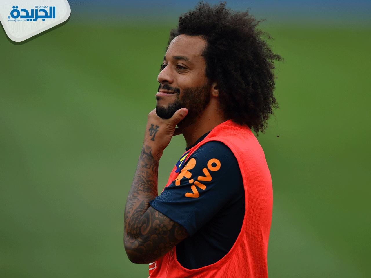 المدافع مارسيلو اثناء التمرين