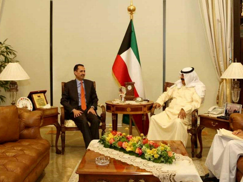 الجارالله خلال استقباله سفير الأردن أمس